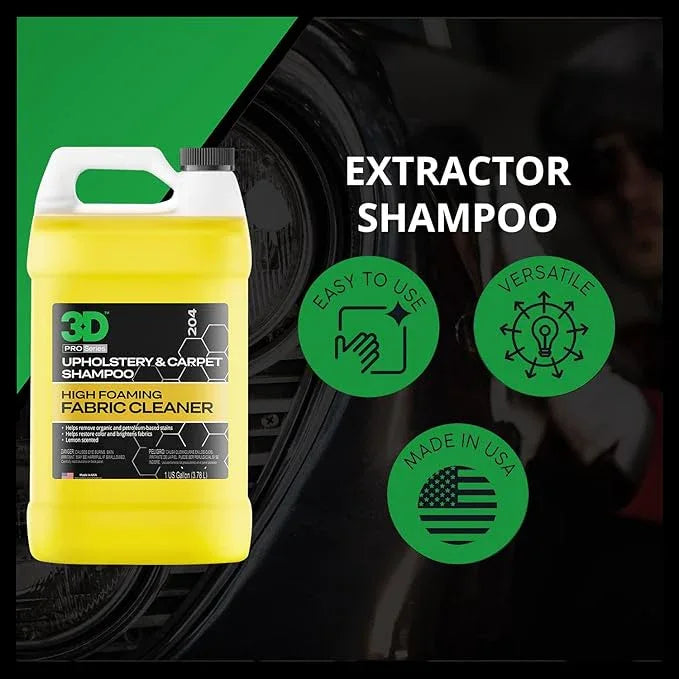 3D Extractor Carpet Cleaner Shampoo for Machine Use - Upholstery Cleaner, Stain Remover & Odor Eliminator - Low Foam, No Residue Formula 1 Gallon - NeatNest