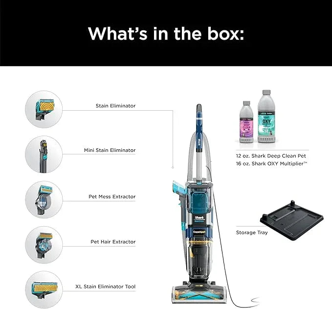 Shark Carpet Xpert Hair Pro with Stain Striker Upright Carpet, Area Rug & Upholstery Cleaner, Carpet Shampooer, 5 Tools, Navy, EX304 - NeatNest