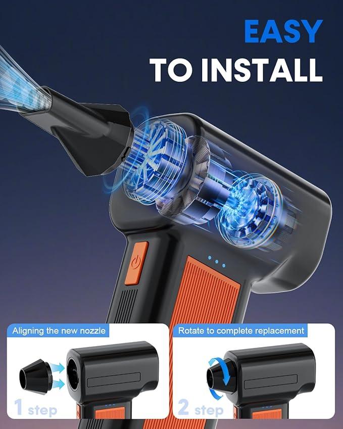 2 Pack Electric Air Duster for Computer: Powerful Mini Air Duster for PC Cordless - 8000mAh Rechargeable Air Blower Duster for Keyboard Easy to Use for Office Workers - NeatNest