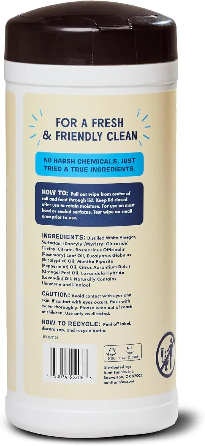 Aunt Fannie's Glass & Window Cleaning Wipes, Natural Streak-Free Glass Cleaner, 35 Count (Pack of 6) - NeatNest