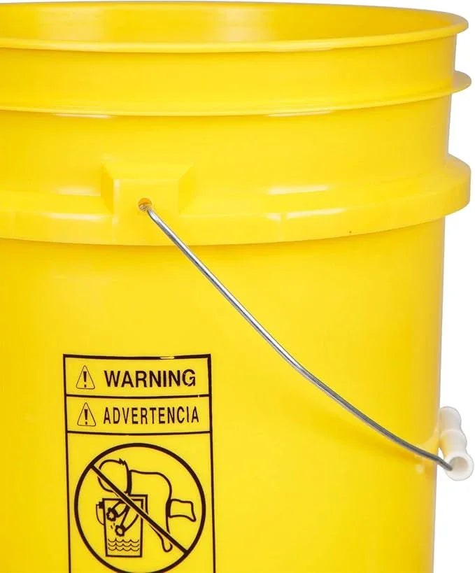 House Naturals 5 Gal Yellow Plastic Bucket with Lid Food Grade BPA Free Premium 90 mil Pail - NeatNest