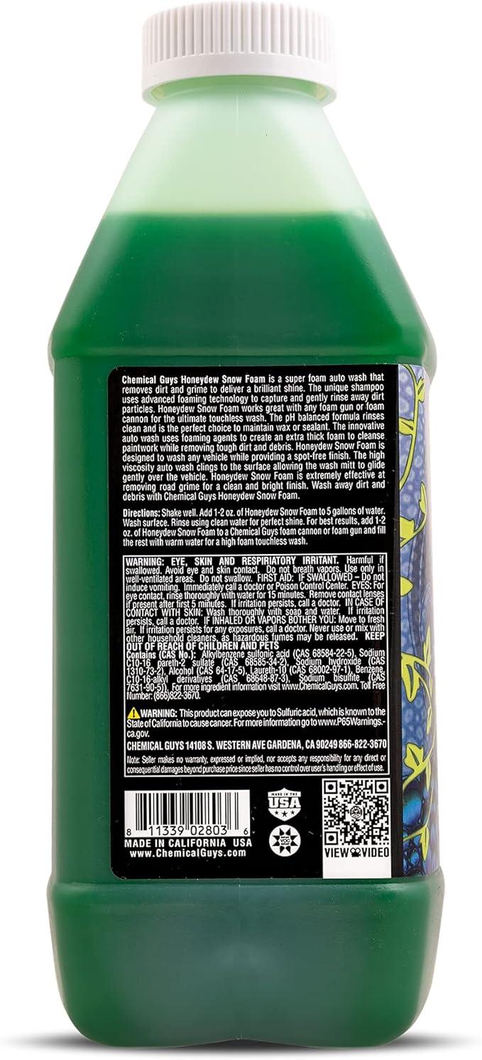 Chemical Guys Car Wash Soap for Foam Cannon or Bucket, Honeydew Snow Foam Car Wash Soap for Trucks, Motorcycles, RVs & More, Super Suds, Honeydew Scent - 64 oz (Half Gallon) - NeatNest