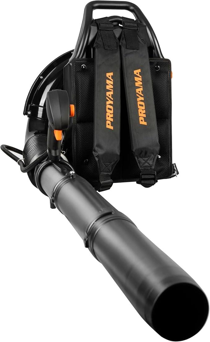PROYAMA 72CC Gas Backpack Leaf Blower, 2-Cycle 880CFM 275MPH Gas Powered Engine, 2 in 1 Nozzle Low Vibration and Ergonomic Design with Cruise Control for Outdoor GardenYard Cleaning and Snow Removal - NeatNest