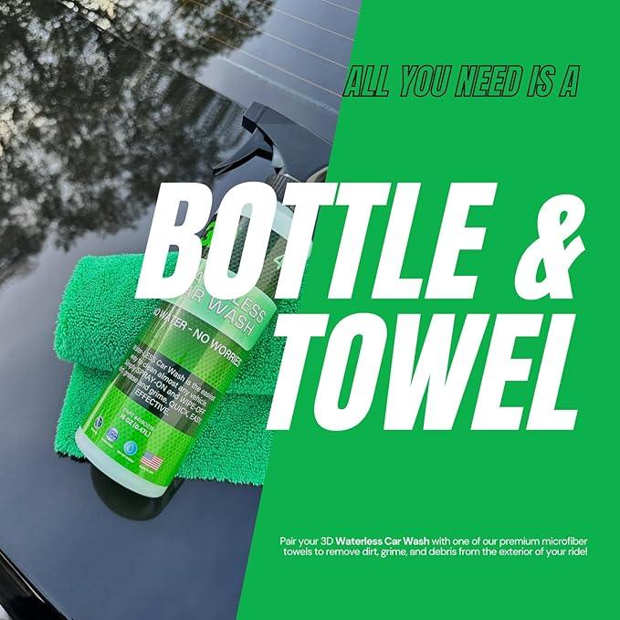 3D Waterless Car Wash - Easy Spray Waterless Detailing Spray - No Soap or Water Needed - Great on Cars, RVs, Motorcycles & Boats 16oz. - NeatNest