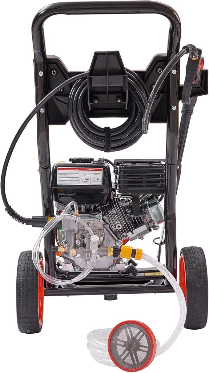 VEVOR Gas Powered Pressure Washer 3400 PSI 2.6 GPM, with Spray Gun and Extension Wand, 5 Quick Connect Nozzles, Copper Pump - NeatNest