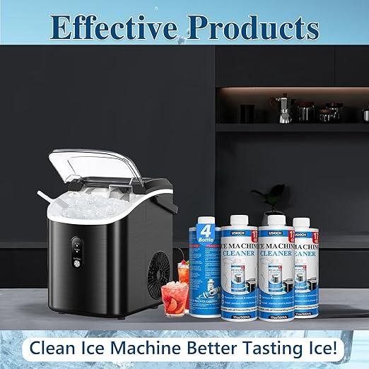 USKICH 4 Pack Ice Machine Cleaner Maker Descaler-68 fl oz Nickel Safe Descaler,Ice Maker Cleaner Solution Compatible with Ice Machine Brands Scotsman,KitchenAid,Hoshizaki - NeatNest