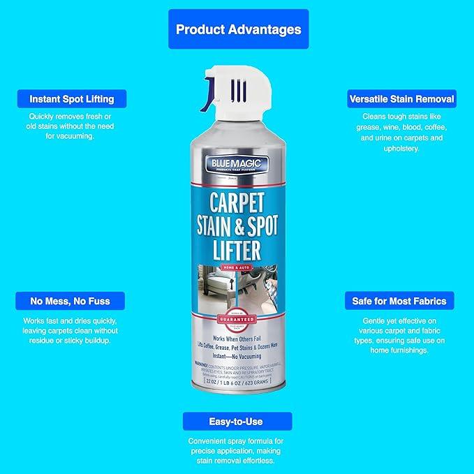 MPD Cobalt Charm Carpet Stain & Spot Lifter – 22 oz Aerosol | Instant Stain Removal for Oil, Water-Based Stains, Grease, Coffee, Wine, Blood, Urine & More (1 Pack) - NeatNest