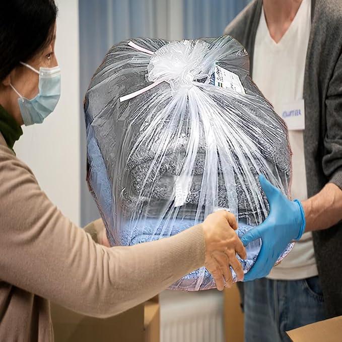 33 Gallon Trash Bags, 250 Count Bulk, Heavy Duty Clear Plastic Recycling Garbage Bags, Multi-purpose Can Liners for Business Home Commercial, Industrial Contractors, Storage & Outdoor - NeatNest