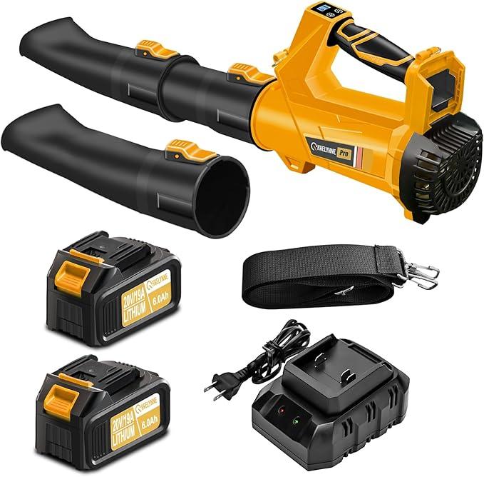 Leaf Blower, 20V Leaf Blower Cordless with 2 X 6.0Ah Batteries and Charger Included, 540CFM 170MPH & 6 Speed Mode, Handheld Electric Leaf Blower for Lawn Care, Yard, Garden and Dust - NeatNest