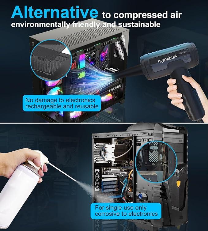 Air Duster - Electric Air Blower - 5.74 oz High Power Cleaning for Computer - PC - stepless Speed Control Compressed Air - NeatNest