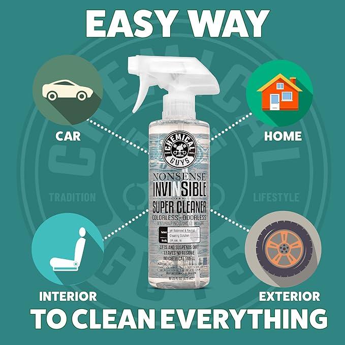 Chemical Guys Nonsense, Odorless Cleaner For Car Interior and Exterior All Purpose Cleaning Spray for Vinyl, Rubber, Plastic, Carpet, Upholstery, and Engine Bays Foaming Deep Cleaning Formula 16 oz - NeatNest