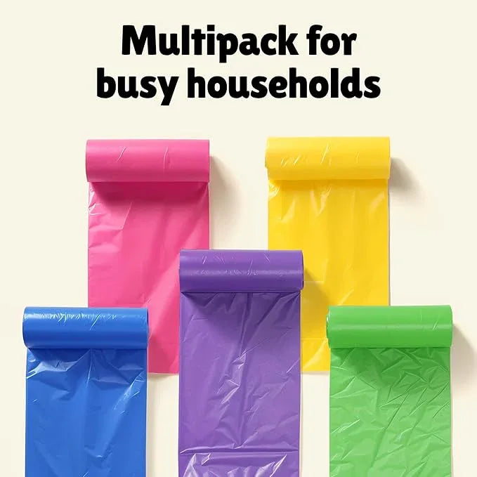 FORID 8 Gallon Trash Bags Multi Colored - Extra Thick Garbage Bags Unscented, Strong Plastic Waste Can Liners for Home Bathroom Office Kitchen,150 Bags 5 Rolls,30 Liters - NeatNest