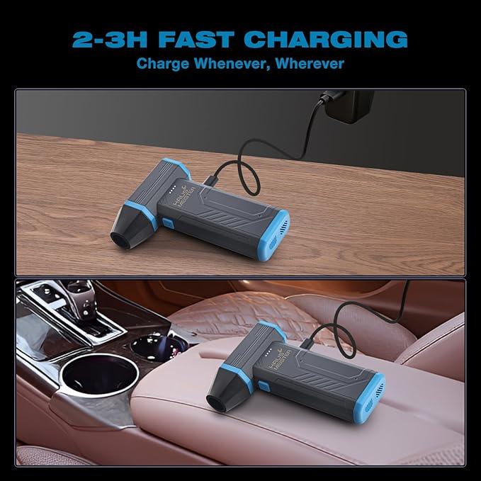 Compressed Air Duster, Hausmeister Airflex Mini - 120,000 RPM Electric Air Duster, Reusable Cordless Blower Replaces Canned Air for Keyboard, PC, Car, Electronics Cleaning - NeatNest