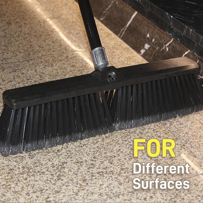 FRAXIR Push Broom Head Outdoor Large Stiff Bristle - Excellent Cleaning Performance- Easy Installation (18 inches) - NeatNest