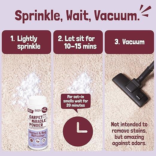 Sunny & Honey Carpet Freshener Powder - Surface Odor Eliminator for Upholstery, Furniture & Rugs, Kid & Pet Safe (20oz, Wildberry Scent) - NeatNest