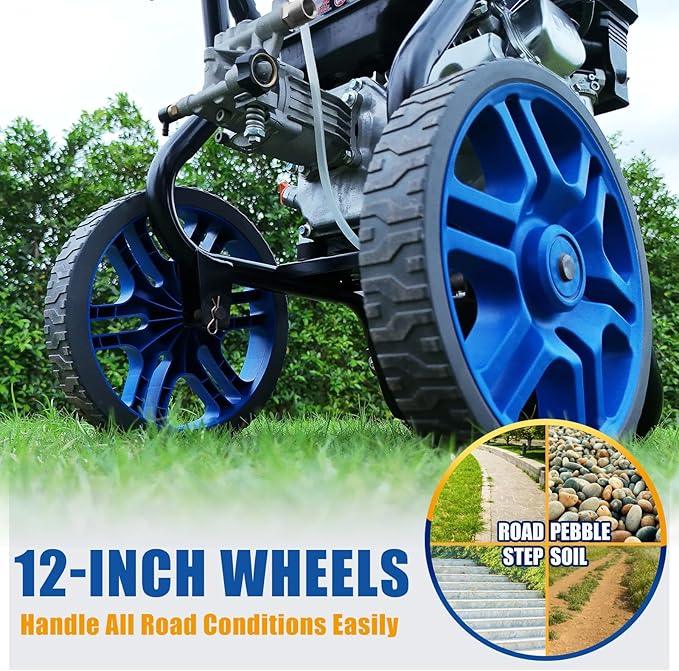 TOOLCY Gas Pressure Washer 3400 PSI & 2.8 GPM, High-Performance 212cc Engine, Foldable Handle, Reinforced Pump, 35FT Extended Power Hose, Kink-Less Swivel Gun with & 5 Nozzles, for Driveways/Patios - NeatNest