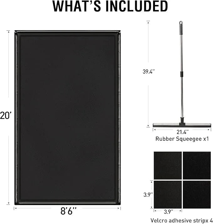 Huatean Home Garage Floor Mat, (8'6" x 20") Under Car Waterproof Containment Mats, Oil Mat for Garage Covering, Garages Floor Mats for Under Car, Keeps Dry and Clean - NeatNest