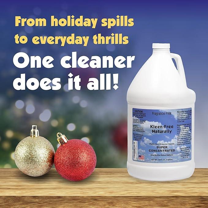 Kleen Free Naturally Enzyme Cleaner, Enzyme Solution, and Multi-Purpose Cleaner, Laundry Additive and More (Unscented, 128oz) - NeatNest