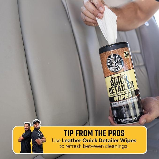 Chemical Guys Leather Cleaner and Conditioner Detailing Kit - Leather Care Kit For Natural, Synthetic, Faux, Pleather, and More for Car Interiors, Apparel, Furniture, Boots & Accessories - 9 Items - NeatNest