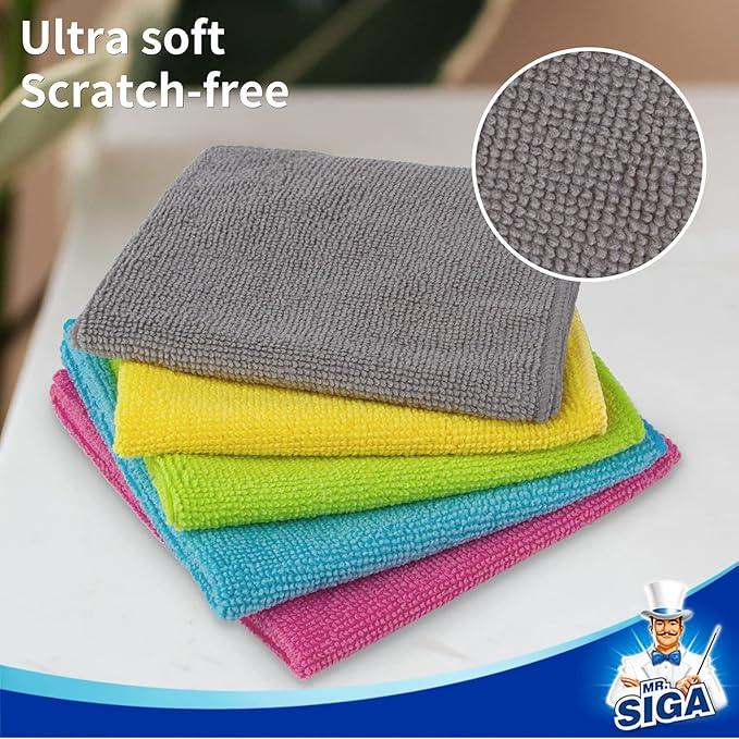 MR.SIGA Microfiber Cleaning Cloth, All-Purpose Cleaning Towels, Pack of 50, Size 11.8 x 11.8 in - NeatNest