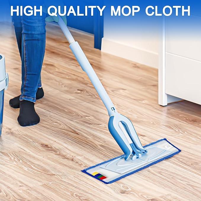 Replacement Microfiber Mop Pad – Universal 17-18" Heavy Duty Reusable Refill – Thick Commercial Cleaning Pad for Wet & Dry Use (15 Pack - 18in Flat Mop Head (Trapezoid)) - NeatNest