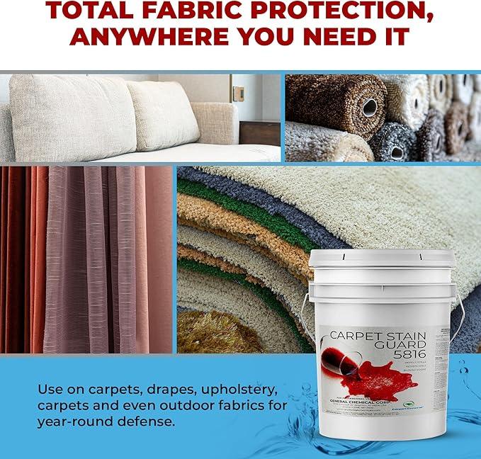 General Chemical Stain Shield Spray - Safe Fabric Protector Spritz and Stain Guard 5816 for Upholstery, Carpets, Rugs, Drapes & More - Impermeable Protectant Spray for Outdoor & Indoor Use - 5 Gallon - NeatNest