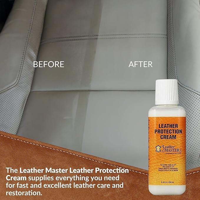 LEATHER MASTER 250ML Leather Protection Cream - Leather Cleaner and Conditioner for Couch Clothes Purses Shoes Boots Car Leather Water Based Formula - NeatNest