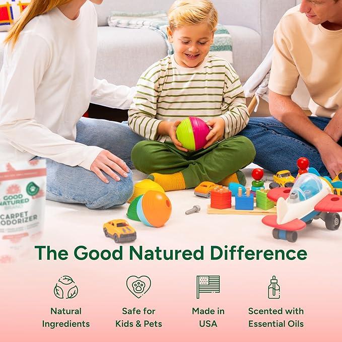 Good Natured Brand | Carpet Deodorizer & Freshener Powder | 31 oz Pet Odor Eliminator for Strong Odor & Pet Urine | Fresh Natural Pink Citrus Scent | Safe for Homes with Pets - NeatNest