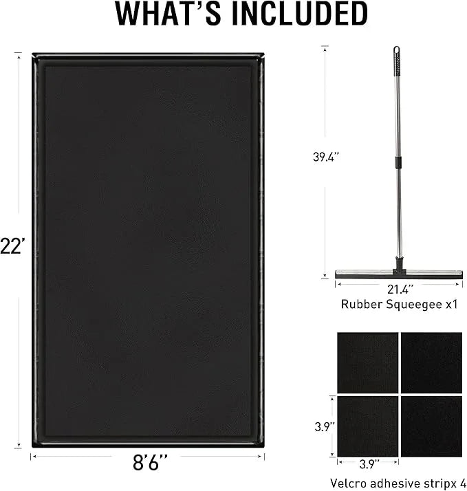 Huatean Home Garage Floor Mat, (8'6" x 22") Under Car Waterproof Containment Mats, Oil Mat for Garage Covering, Garages Floor Mats for Under Car, Keeps Dry and Clean - NeatNest