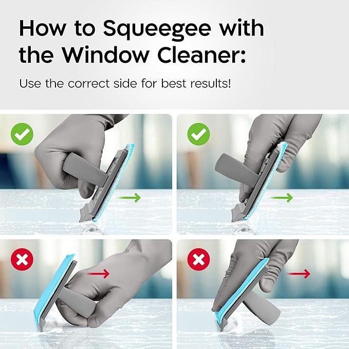 Tyroler Silicone Shower Squeegee for Glass Doors - 10" | 2 Microfiber Scrub & Polish Cloths | Multi-Surface Wiper | Perfect Window Squeegee for Home | Squeegee for Shower Glass | Shower Door Squeegee - NeatNest