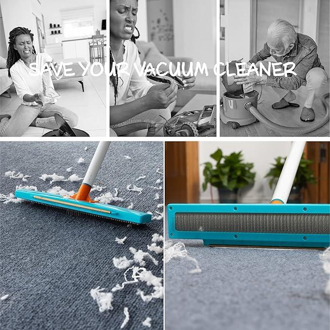 JollLax Carpet Rake-Carpet Hair Removal Tool-Carpet Rake to Fluff Carpet-Carpet Scraper Brush Rug Comb Pet Cat Fur Dog Hair Remover for Couch Furniture Carpet Broom - NeatNest