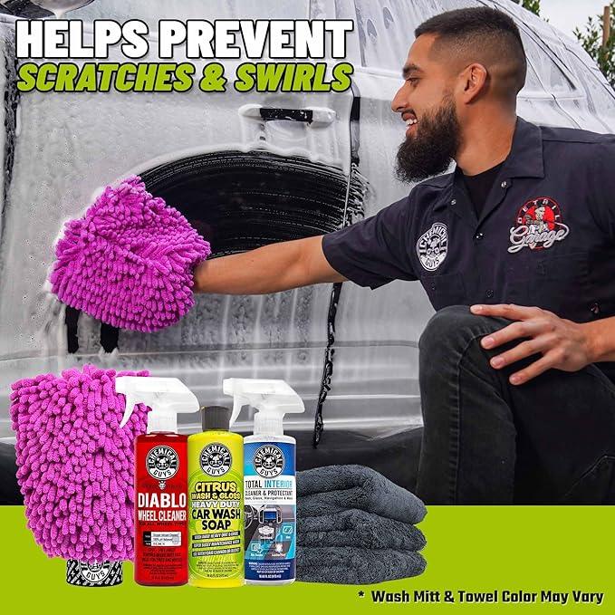 Chemical Guys Car Cleaning Kit - With Car Wash Soap, Wheel Cleaner, Total Interior, Car Wash Mitt - Interior and Exterior Wash Kit With Vehicle Cleaning and Detailing Accessories - 7 Item Kit - NeatNest