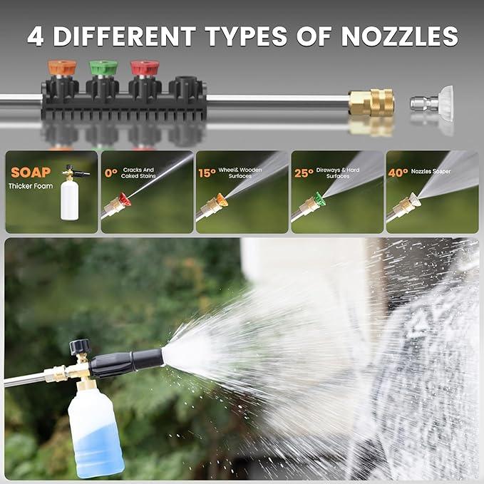 Giraffe Tools Grandfalls Retractable Pressure Washer Pro, Wall Mounted Pressure Washer with 1800W Brushless Motor, 3700PSI Electric Power Washer with 100ft Pressure Hoses, Dark Silver - NeatNest