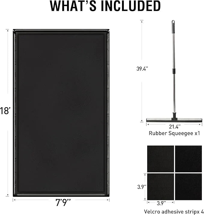Huatean Home Garage Floor Mat, (7'9" x 18") Under Car Waterproof Containment Mats, Oil Mat for Garage Covering, Garages Floor Mats for Under Car, Keeps Dry and Clean - NeatNest