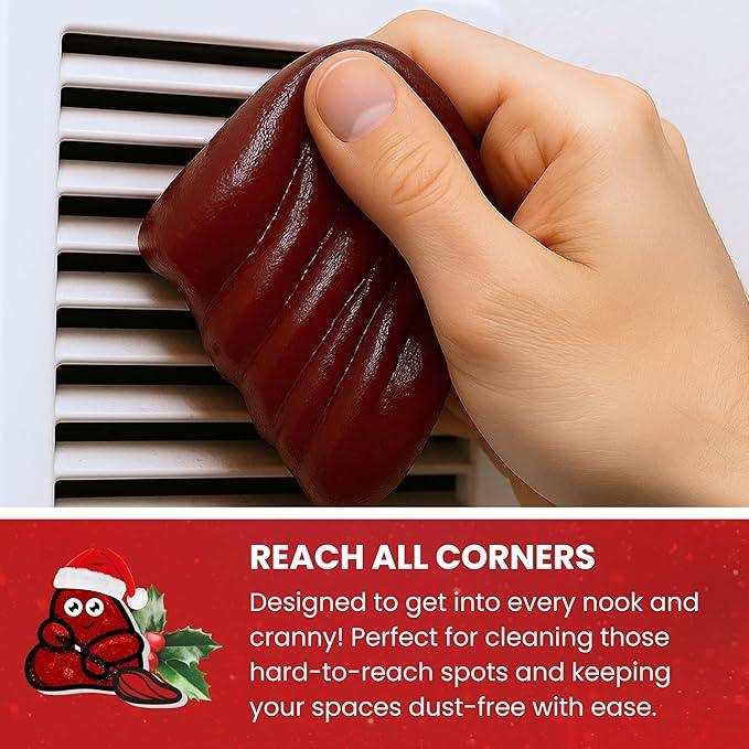 Slime Buddies Car Cleaning Gel Putty - Christmas Spice Scented Interior Detailing Tool for Cup Holders, Air Vents & Keyboard - Reusable Auto Detailing Accessories - Dust Remover Goop - NeatNest