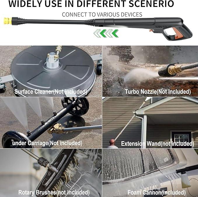 2025Upgraded Pressure Washer 4500PSI with 4 Quick Connect Nozzles,Inlet Hose & Filter, Foam Cannon for Cars/Fences/Driveways/Patios/Home Cleaning,Red - NeatNest