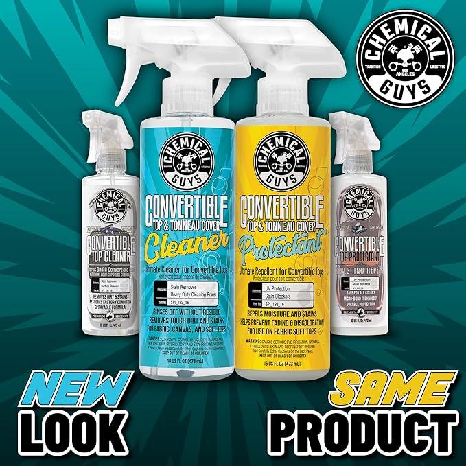 Chemical Guys Convertible Top Cleaner and Protectant Kit - Car Cleaning Spray, Safely Cleans, Restores, & Protects Fabric, Canvas, and Vinyl Convertible Tops, Repels Stains & Dirt, 16 oz, 2 Items - NeatNest