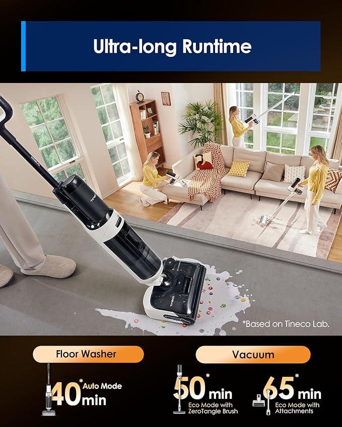 Tineco Floor ONE Switch S6 Stretch Wet Dry Vacuum Cleaner, Multi-Function, 180° Lay-Flat, Anti-Tangle Design, Self-Cleaning, 65Min Runtime, Dual-Edge Cleaning, Whole-House Cleaning Floor Cleaner - NeatNest