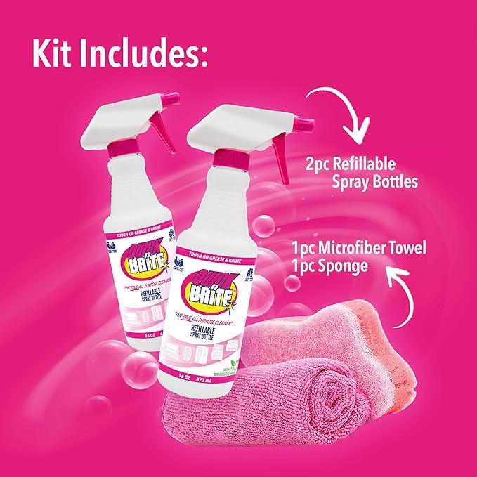 Quick 'n Brite Eco-Friendly Cleaning Supplies Kit - All Purpose Cleaner with Cleaning Paste & Concentrate - Non-Toxic, Powerful Cleaner Includes Sponge - Versatile Solution for Home & Office - NeatNest