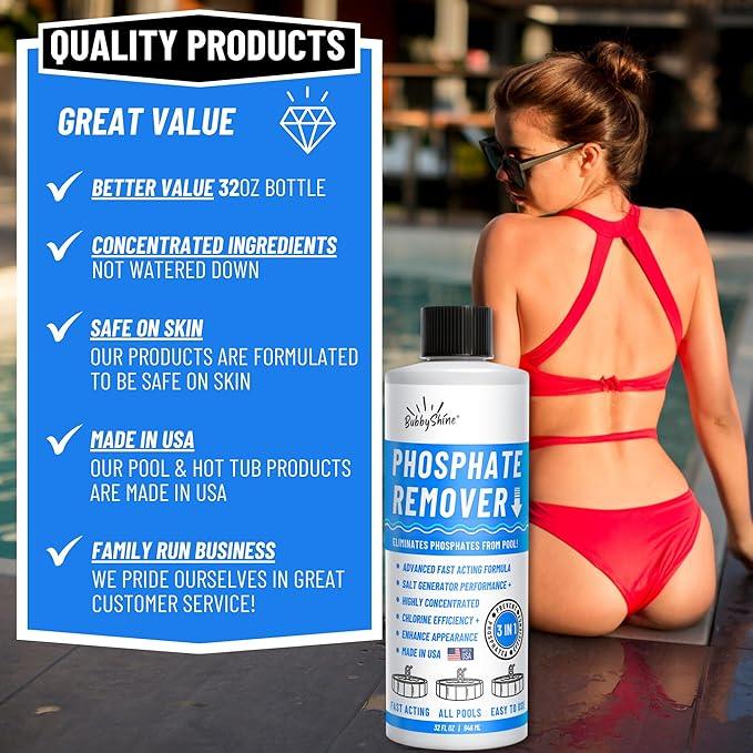 Phosphate Remover - Pool Chemicals, Pool Phosphate Remover, Pool Chemicals For Inground Pools & Above Ground Swimming Pools, Perfect for Pool Openings to Make Your Pool Phosphate Free 32oz - NeatNest