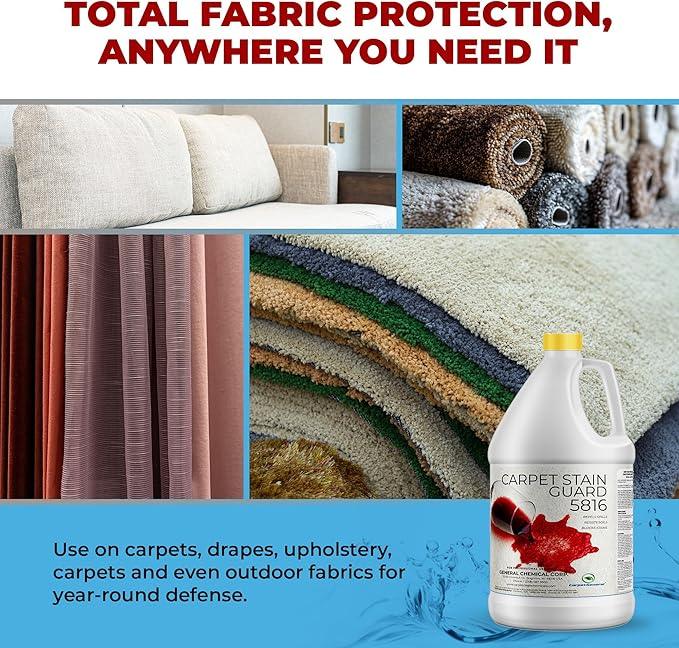 General Chemical Stain Shield Spray - Safe Fabric Protector Spray and Stain Guard 5816 for Upholstery, Carpets, Rugs, Drapes & More - Impermeable Protectant Spray for Outdoor & Indoor Use - 1 Gallon - NeatNest