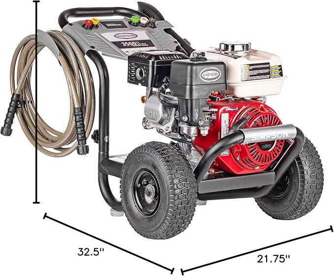 Simpson 61014 3500 PSI at 2.5 GPM Honda GX200 with AAA AX300 Axial Cam Pump Cold Water Professional Gas Pressure Washer PS61002-S - NeatNest