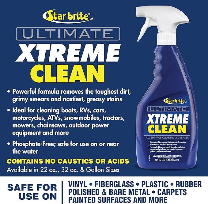 STAR BRITE Ultimate Xtreme Clean - High-Performance All-Surface Cleaner Degreaser, Ideal for Aluminum, Fiberglass, Plastic, Chrome, Stainless, Leather, and Rubber Surfaces - NeatNest