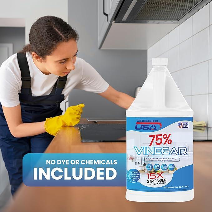 Pure Vinegar - Industrial Cleaning Vinegar - 1 Gallon Concentrated Cleaner (75% 1 Gallon) - NeatNest