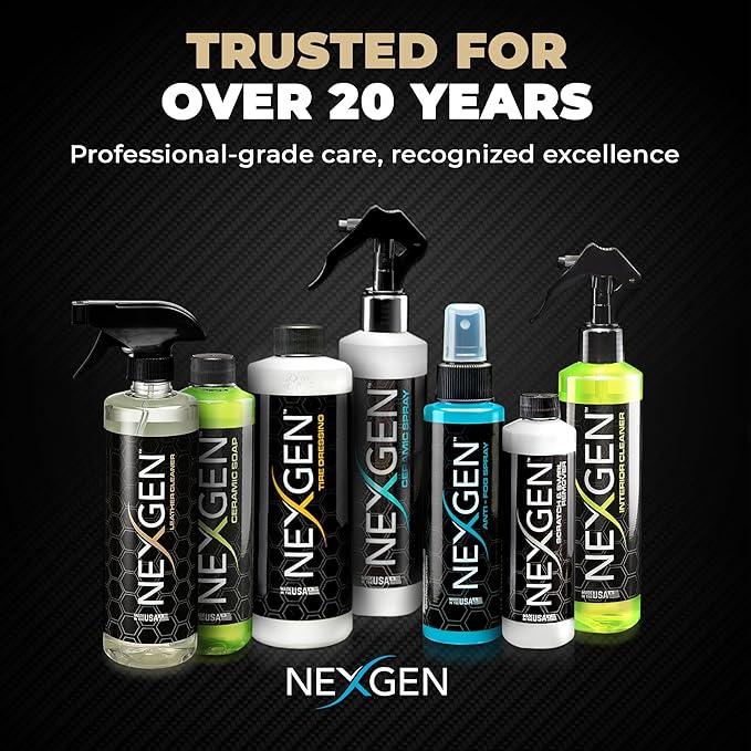 Nexgen Interior Conditioner (8oz) - Non-Greasy, UV-Blocking Formula - Fresh Leather Scent - On-the-Go Car Detailing - Car Cleaning Supplies - For Car Seats, Dashboards, Door Panels, & More - NeatNest