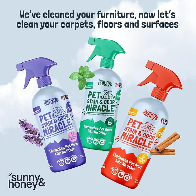 Sunny & Honey Upholstery Cleaner Spray - 32 Fl Oz, Mint - Pet & Kid Safe Stain Remover - Multi-Surface Furniture & Sofa Cleaner Spray - Fast-Drying Pet Stain Remover - NeatNest