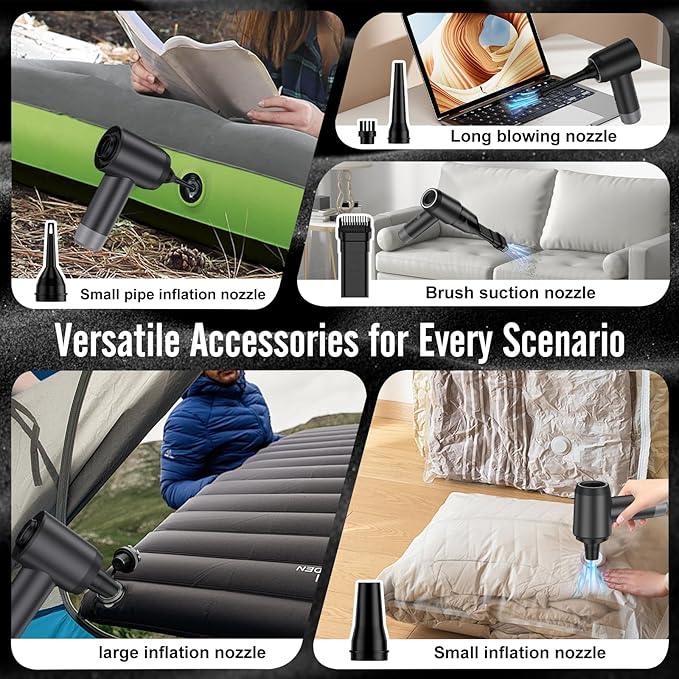 Fanisic Car Vacuum Handheld Vacuum Cleaner/Air Duster, 18000PA Strong Suction with Brushless Motor, Rechargeable Dust Buster/Hand Pump Low Noise for Car Detailing Home Office Cleaning - NeatNest
