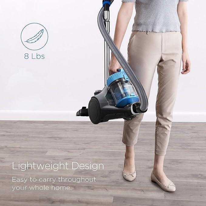 Eureka Bagless Canister Vacuum Cleaner, Lightweight Vac for Carpets and Hard Floors, w/Filter, Blue, Whirlwind NEN110B - NeatNest