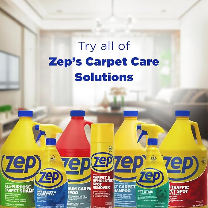 Zep Premium Carpet Cleaner Shampoo - 1 Gallon (Case of 2) ECZUPXC1282 - Pro Strength Deep Cleaning and Stain Removal, Restores and Renews Worn and Soiled Carpets