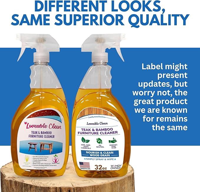 EcoDecors Loveable 32 oz Spray Bottle Teak Cleaner and Loveable Protection 16 oz Teak Sealer - NeatNest